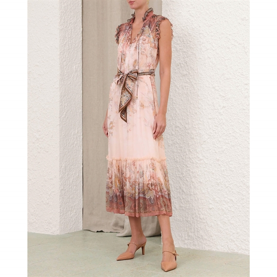 Zimmermann Alchemy Flutter Kjole, Pink Paisley